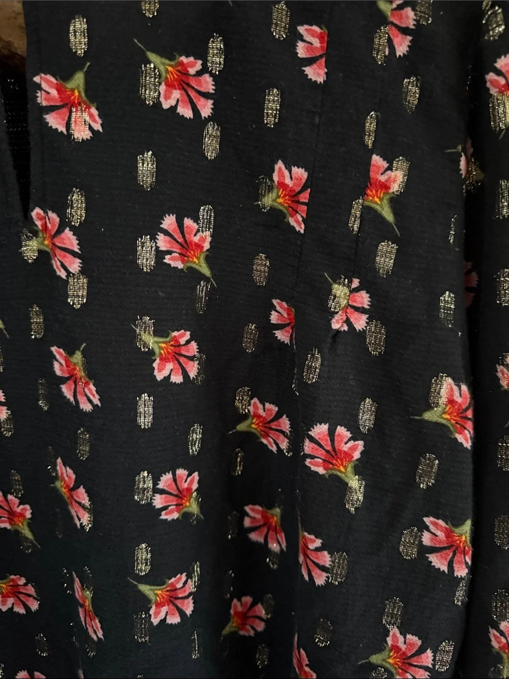 Loft floral puff sleeve blouse size L